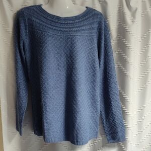croft & barrow Dusty Blue Textured Crewneck Sweater